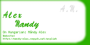 alex mandy business card